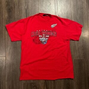 Detroit Red Wings 2008 Stanley Cup Final red t-shirt  #sports #2000s